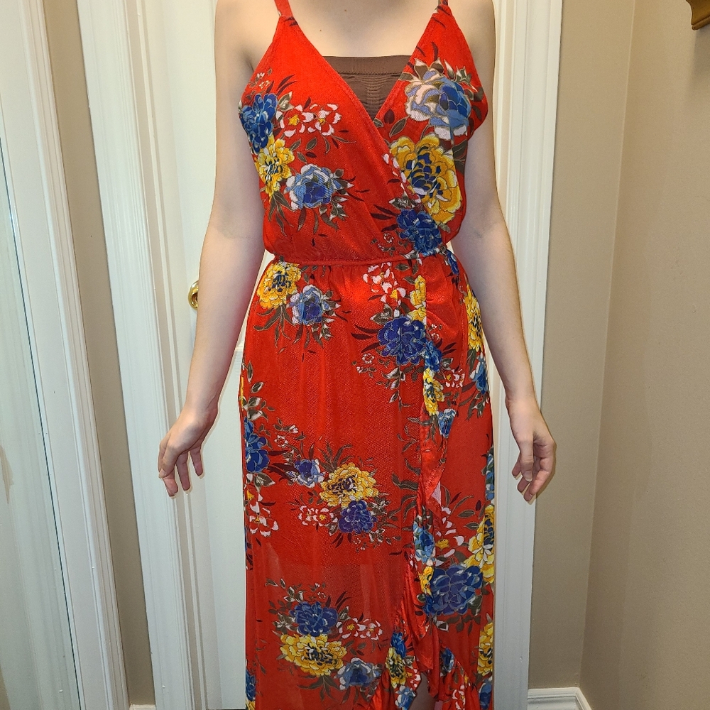 Derek Heart Red Floral dress in size S